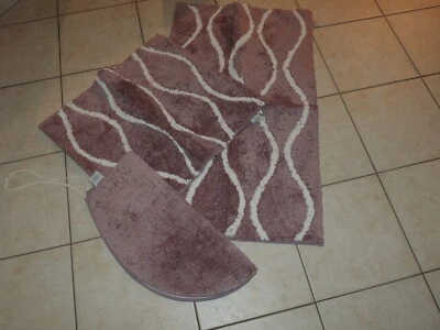 Home Affaire Badmatten-Set 3 tlg. flieder für Hänge WC Neu - Bild 1 von 2