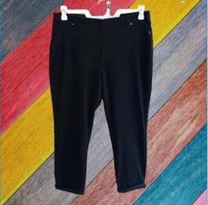 Pantalones de mezclilla recortados Time and Tru para mujer elásticos negros talla XL (16-18) - Imagen 1 de 8