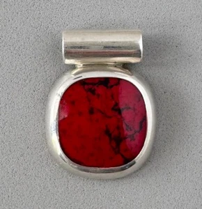Sterling Silver & Red Coral Pendant from Mexico;X595 - Bild 1 von 3