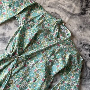 Bata Kimono Michiko and Me Verde Liberty Betsy Floral Hecha en Inglaterra Edad 5-6 - Imagen 1 de 12