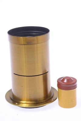 ✅ UNMARKED HERMAGIS? ANTIQUE BRASS LENS ‘210MM’ 8X10” LF CAMERA WATERHOUSE SLOT - Image 1 of 4