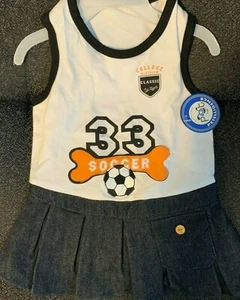 NWT PETELLIGENCE SPORT SOCCER DOG DRESS, LARGE (COLOR IS WHITE & BLACK) - Picture 1 of 3