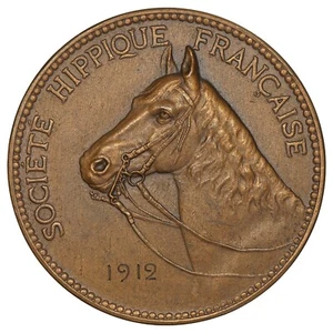 France médaille Société hippique française 1912 A. de Fayolle (officier) bronze - Picture 1 of 3