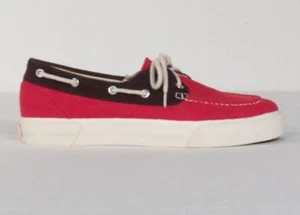 Ralph Lauren Lilia Red Corduroy Deck Shoes Womans 8.5 B NEW - Picture 1 of 4