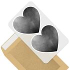 2 x Heart Stickers 7.5 cm - BW - And Ombre Ink Art  #36421