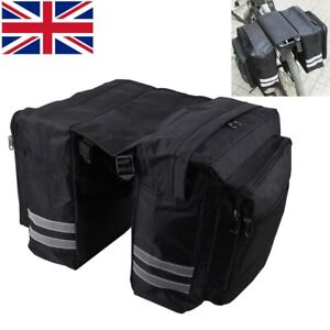 Double Panniers Bag Bike Bicycle Cycling Rear Seat Trunk Rack Pack Saddle Bag