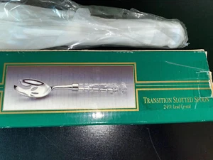 Shannon Fine Crystal Transition Serving Spoon Slotted 10" 1242P Godinger~NEW - Picture 1 of 2