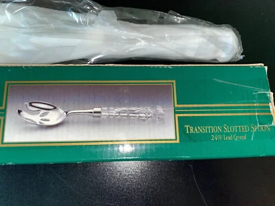 Shannon Fine Crystal Transition Serving Spoon Slotted 10" 1242P Godinger~NEW - Image 1 of 2