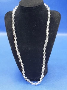Vintage Aurora Borealis Crystal Glass Bead Single Strand Long Necklace - Picture 1 of 5