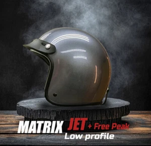 Open face motorcycle helmet Composite material in gun metal Grey - Picture 1 of 9