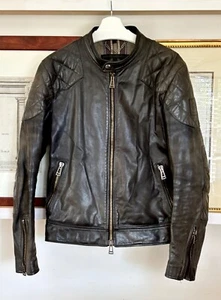 Gently Worn Men's "The Outlaw" Belstaff Black Leather Jacket, Size 52, Medium 38 - Picture 1 of 23