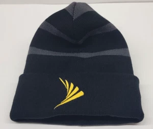 Sprint Logo Beanie Hat Cap Black with Grey Stripes Brand New, One size fits all - Picture 1 of 3