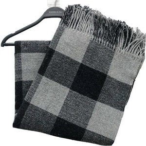 Lanerossi Wool Blend Buffalo Plaid Throw Blanket Fringe Cottage Lodge Cozy New  - Picture 1 of 8