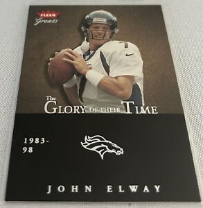 2004 Fleer Greats Football John Elway Denver Broncos Glory Of Their Time #d