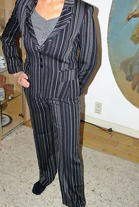 WE Woman Hosenanzug,Zweiteiler,Hose+Blazer,schwarz,Nadelstreifen,Gr S-38,NP 200€ - Bild 1 von 12