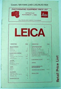 LEICA LEITZ Photographic Equipment Price List | Nov 1980 | 11pg | New | NOS | $9 - Picture 1 of 1