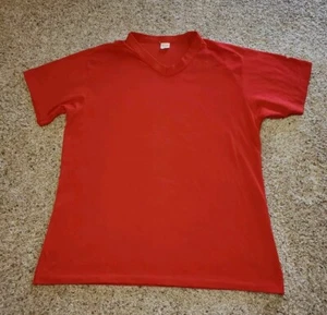 Vintage Wilson Jersey Shirt XL Mens Red Short Sleeve Ringer V-Neck USA Made 70s - Picture 1 of 9