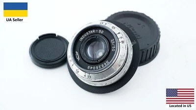 Vintage SLR Silver KMZ Industar 50 3,5 50mm Zenit lens M39/M42/Nikon F portrait - Image 1 of 4