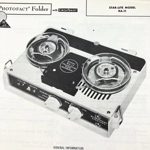 1962 Star Lite Tape Recorder RA-11 Wire Schematic Service Manual Vtg Original - Picture 1 of 2