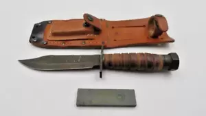 Camillus Pilot Survival Knife With Sheath & Stone. 1984 - Picture 1 of 11