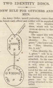 1916 oficiales y soldados de la Primera Guerra Mundial se emitirán con dos discos de identidad Primera Guerra Mundial - Imagen 1 de 1