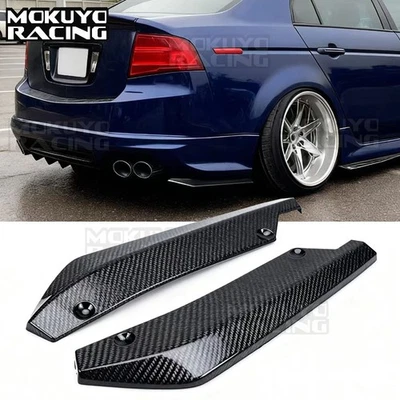 2X Carbon Fiber Pattern Rear Bumper Extensions Spats Apron  For Acura TL 04-14 Foto 1 de 4