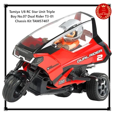 Tamiya 1/8 RC Star Unit Triple Boy No.07 Dual Rider T3-01 Chassis Kit TAM57407 - Immagine 1 di 4