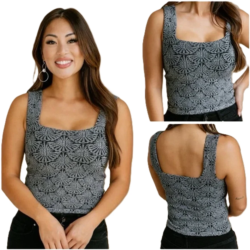 Camisa sin mangas COCO AND SHAY para mujer talla grande 2X 3X tejida jacquard texturizada Foto 1 de 4