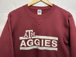 Vintage Texas A&M Aggies Crewneck Sweatshirt Maroon Russell Athletic Men’s Small - Picture 1 of 7