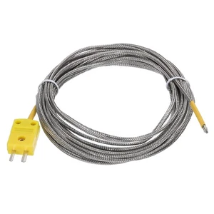 K Type Thermocouple Mini Connector Metal Shielded Wire 16ft -50 to 400°C - Picture 1 of 5