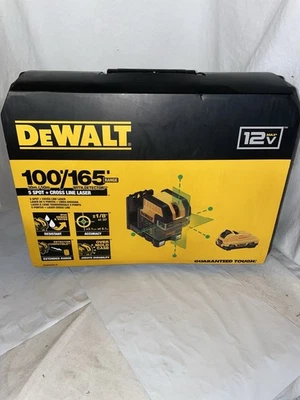 DeWalt 12V 100’/165’ 5 Spot + Cross Line Green Laser With Detector DW0825LG-K - Image 1 of 4