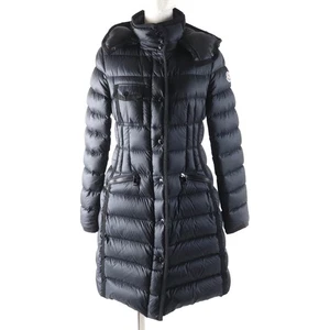 MONCLER down coat HERMINE Logo patch and hood black Nylon Women 0 - Picture 1 of 19