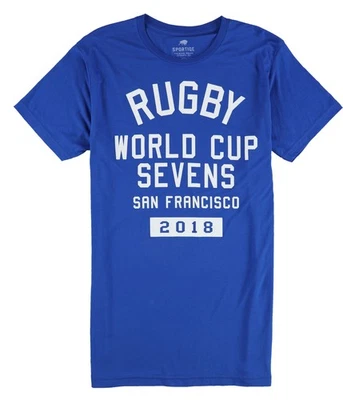Sportiqe Mens Rugby World Cup Sevens 2018 Graphic T-Shirt, Blue, X-Large - Image 1 of 2