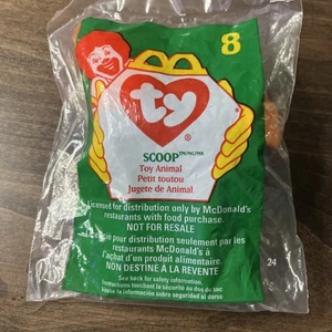 Scoop the Pelican giocattolo Ty Beanie Babies #8 1998 McDonald's Happy Meal nuovo - Foto 1 di 5