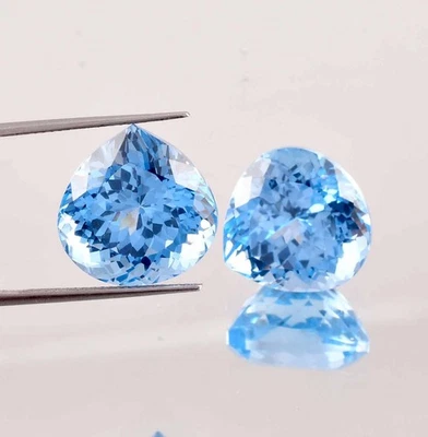 AAA+ 14 x 14 毫米天然无瑕蓝色海蓝宝石散装宝石(GIT 认证) — 第 1/4 张图片