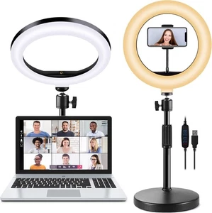 Selfie Ring Light with Stand and Phone Holder, 10'' Dimmable - Picture 1 of 9