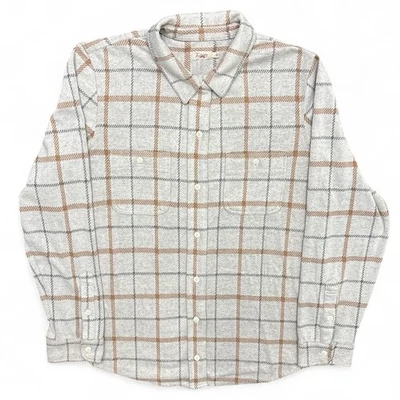 Camisa Suéter Faherty Legend Mujer Grande Franela a Cuadros Botón Manga Larga Gris Foto 1 de 4