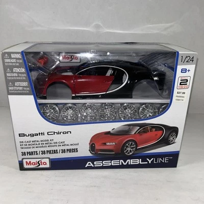 MAISTO 1:24 Línea de Montaje Bugatti Chiron Die-Cast Metal Modelo Kit ¡Nuevo! Foto 1 de 4