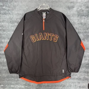 Majestic Authentic Giants Cool Base Mens XL Windbreaker 1/4 Zip Jacket - Picture 1 of 7