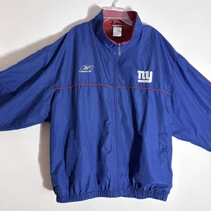 Chaqueta cortavientos Reebok de colección NFL NY New York Giants cremallera completa para hombre talla XL - Imagen 1 de 16