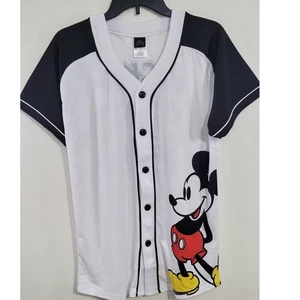 Walt Disney Mickey Mouse Baseball Jersey Womens Medium #28 Short Sleeve Shirt - Picture 1 of 8