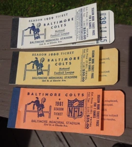 Lote de folletos de temporada 1959, 1960, 1961 de los Baltimore Colts folleto de libros vacíos - Imagen 1 de 8