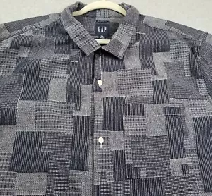Gap Button Up Hemd Herren 2XL XXL Blau Patchwork Resort Kurzarm Tasche Denim - Bild 1 von 9