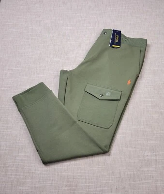 Pantalones de chándal POLO Ralph Lauren cargo medianos para hombre verde oliva naranja tejido doble Foto 1 de 4