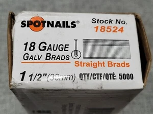 Spotnails 18524 18-ga Gal Brad Nail, 5000-Count, 1-1/2" - Picture 1 of 3
