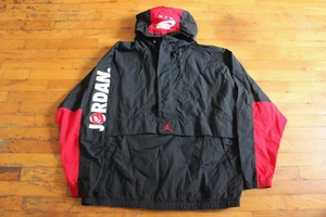 Sz XXL NIKE Air JORDAN JUMPMAN Spellout Swoosh 1/2 Zip Hoodie Windbreaker Jacket - Picture 1 of 16