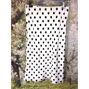 INC M NWT Fleur International Concepts Polka-Dot Midi Skirt White $70 G&Gv - Photo 1/9