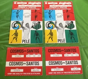 Pele Last Game 10/1/1977 Soccer Tickets New York Cosmos v Santos Adjoining Seats - Picture 1 of 14