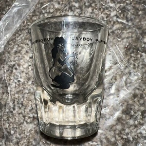 Vintage Playboy Bunny Club Shot Glass Hugh Hefner 3” Tall Heavy Glass - Picture 1 of 3
