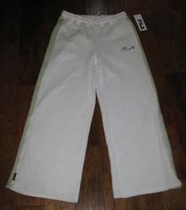 Fila Women’s White Sweatpants Wide Leg Mid Rise Unlined Medium NWT - Picture 1 of 6